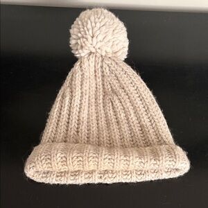 J. crew alpaca and wool beige/cream Pom beanie
